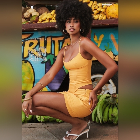 NWT House of CB Nisha Tangerine Sculpting Mini Skirt Size XL / L+ - Picture 5 of 12